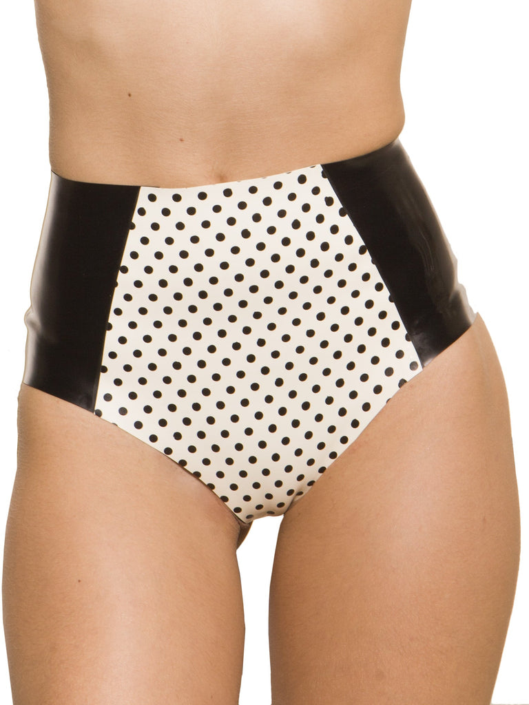 Skin Two UK Glamour Latex Knix in Black & White Knickers