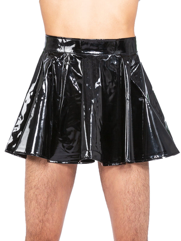 Skin Two UK PVC Skater Skirt In Black Skirt