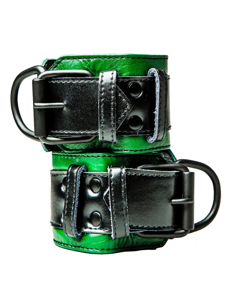 Skin Two UK Bulldog Bondage Cuffs Black/Green - One Size Cuffs