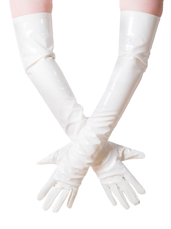 Skin Two UK PVC Long Gloves in Purple Gloves