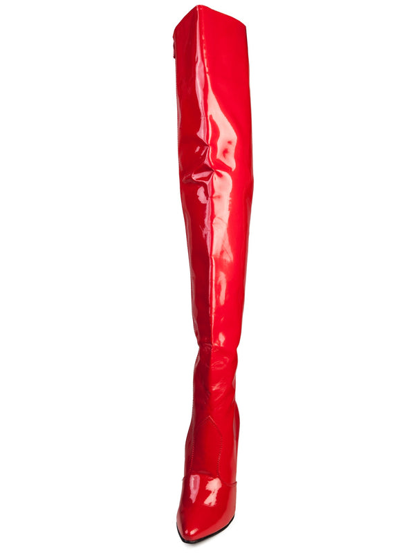 Skin Two UK Red Suzie Thigh High Boots Shoes