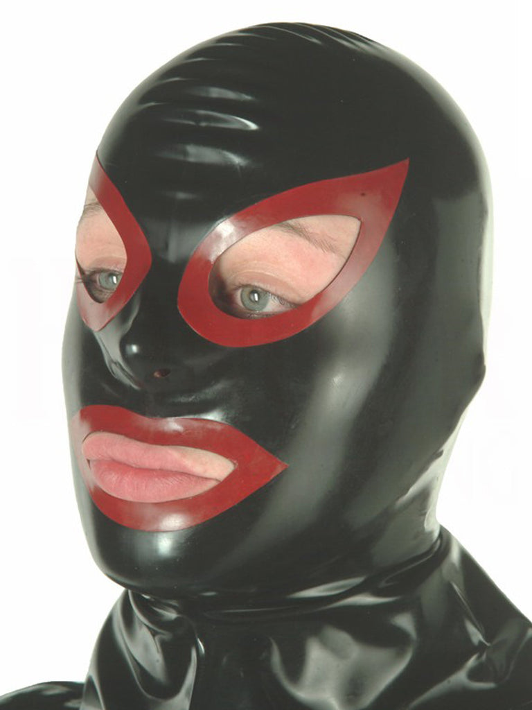 Skin Two UK Rubber Hood with Contrasting Red - One Size Hood