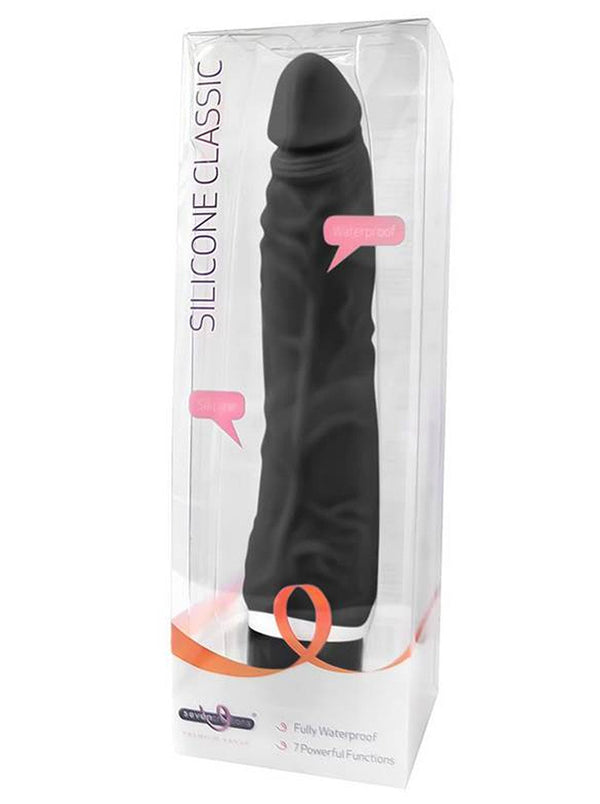 Skin Two UK Silicone Classic Vibrator Slim Black Vibrator