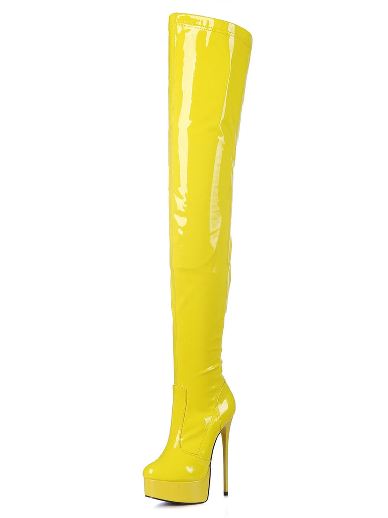 Skin Two UK Solar Starburst Thigh High Stiletto Boots Shoes
