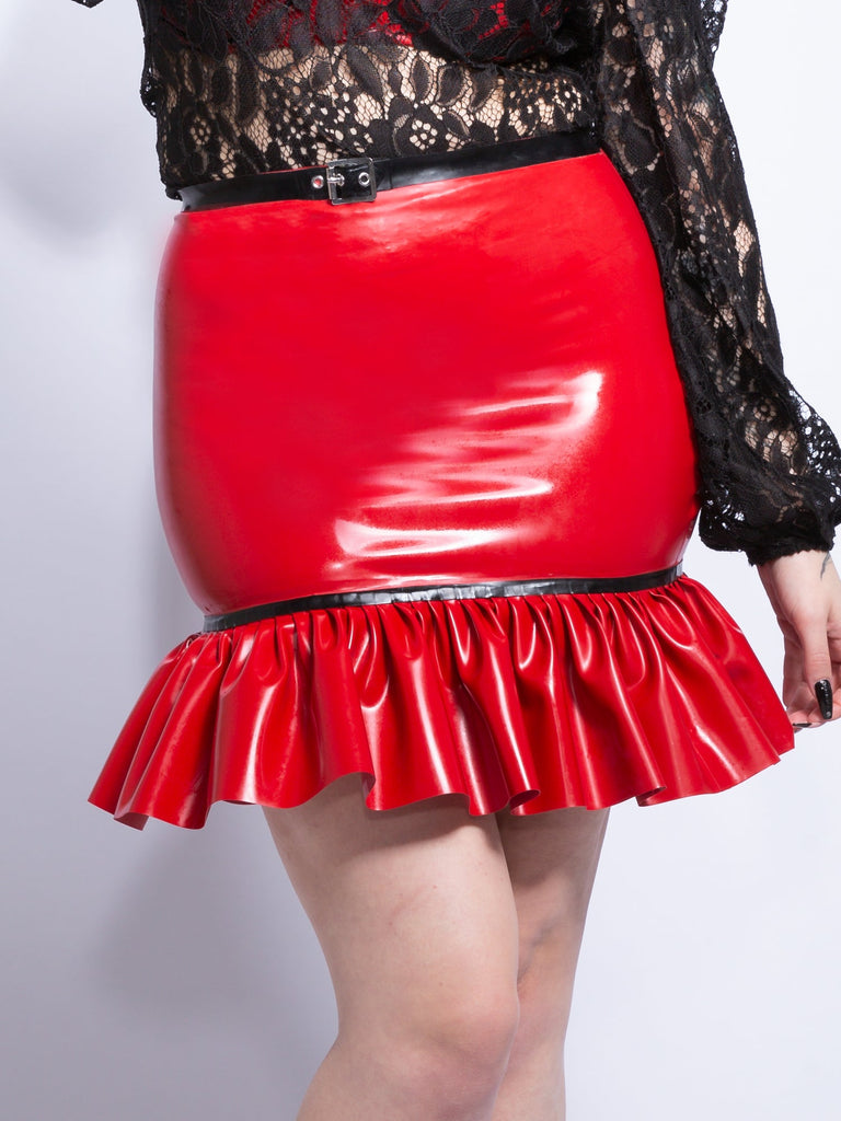 Skin Two UK Candy Apple Latex Skirt with Frills Skirt