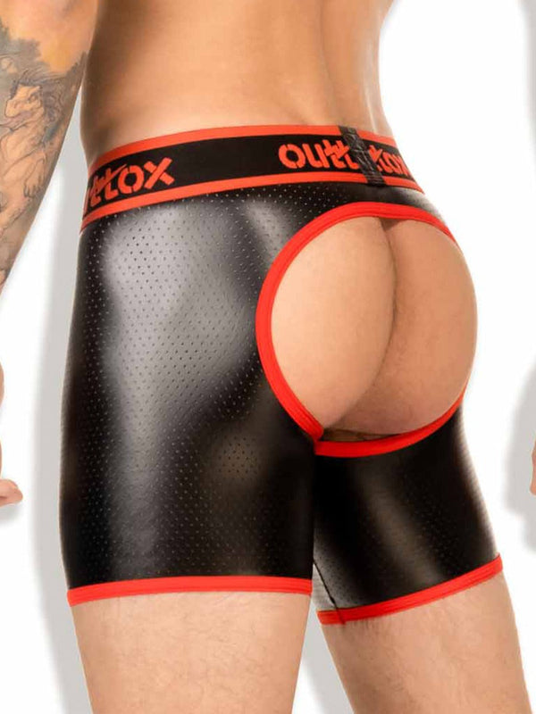 Skin Two UK Cycling Shorts with Open Rear in Black & Red Shorts