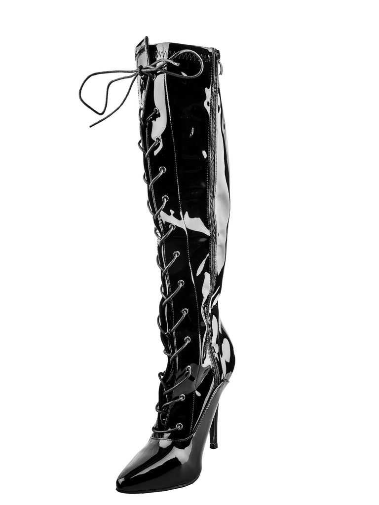 Skin Two UK Front Laced Knee High Boots Shoes
