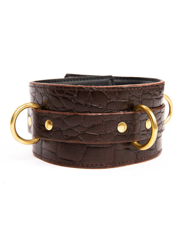 Skin Two UK Brown Embossed Leather Collar Collar