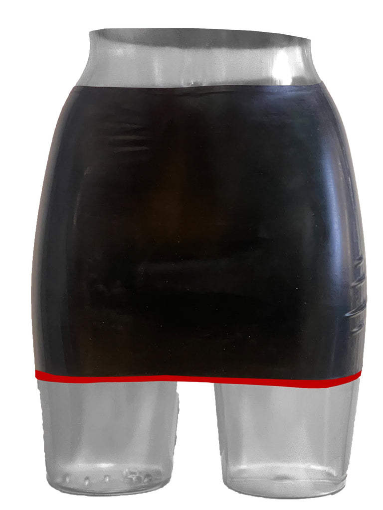 SkinTwo.com Latex Mini Skirt Black With Red Trim - Size Medium Clearance